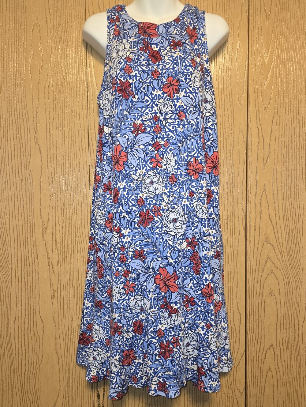 Tommy Bahama Darcy Geo Garden Flounce Dress XL